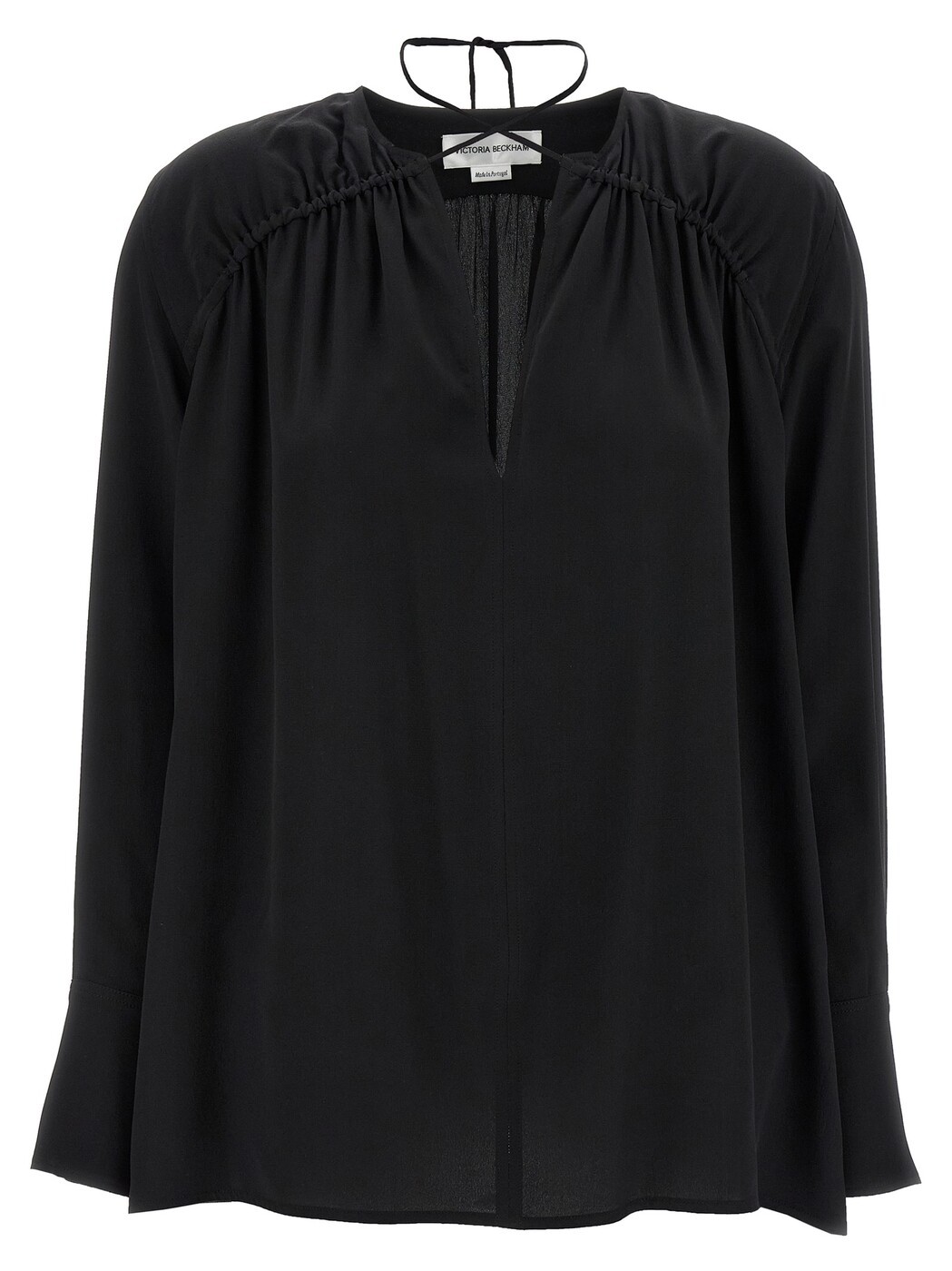ヴィクトリアベッカム VICTORIA BECKHAM シャツ レディース ブラック Shirts 'Gather Detail Tie' blouse 1125WSH006014ABLACK Black 関税 送料無料 2025SS ju｜BRANDSHOP「il Tesoro」
