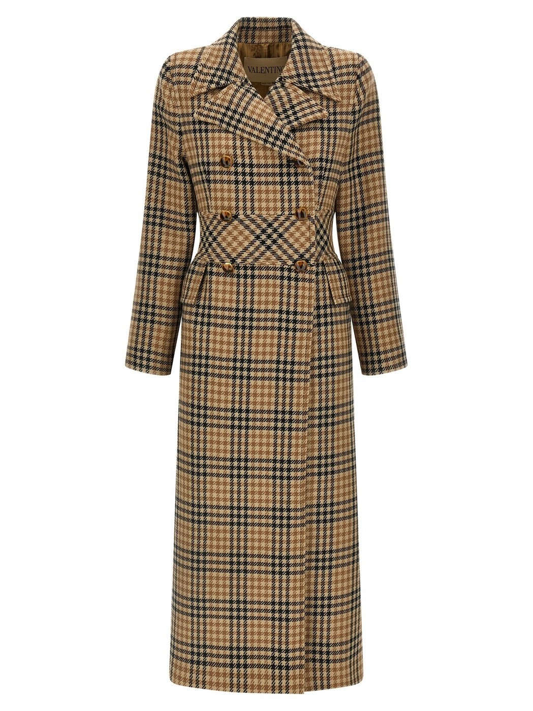 ヴァレンティノ ガラヴァーニ VALENTINO GARAVANI トレンチコート 厚地の外套 レディース 赤銅色 Coats and trench coats Valentino Garavani Houndstooth Wool coat B0CA7Z09RAZ5F Brown 関税 貨物輸送無料 2025AW ju