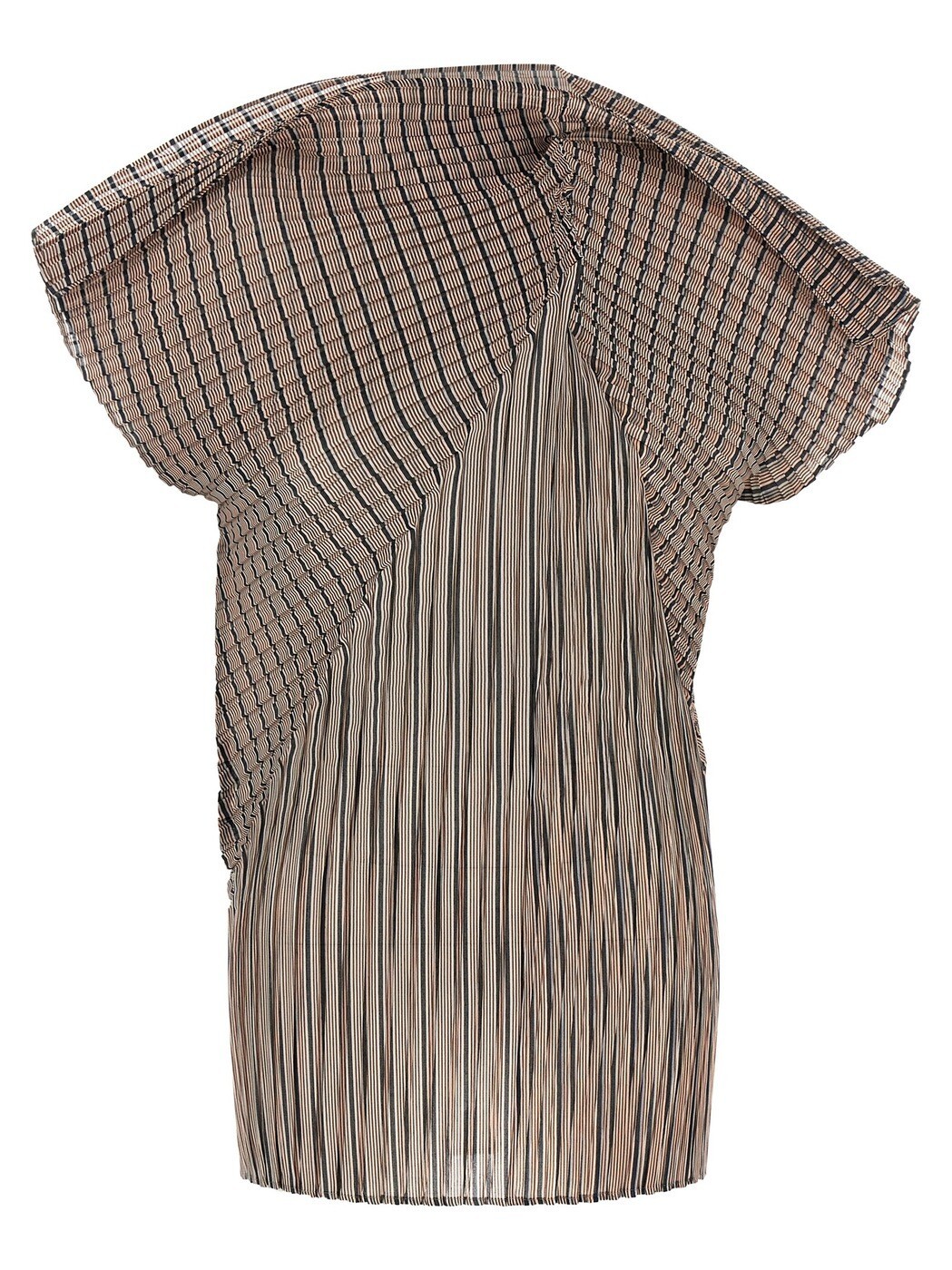 イッセイ ミヤケ ISSEY MIYAKE Tシャツ トップス レディース ブラウン T-shirts and tops 'Generic Stripes (Machine Pleats)' top IM58FJ13917 Brown 関税 送料無料 2025AW ju|BRANDSHOP「il Tesoro」
