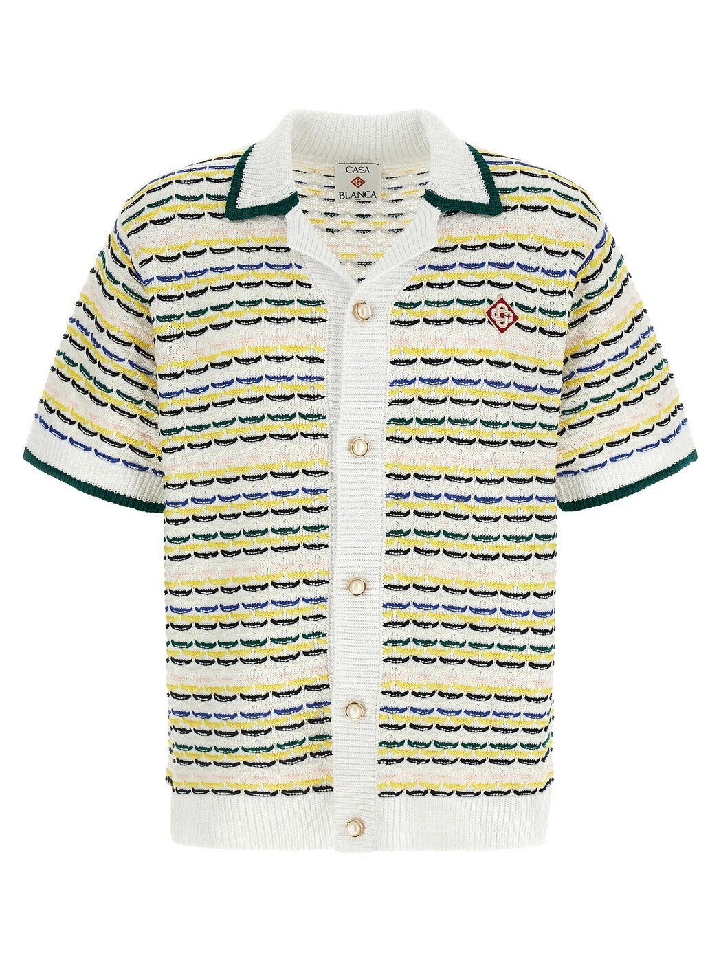 カサブランカ CASABLANCA シャツ メンズ マルチカラー Shirts 'Tuck Stitch Short Sleeve' shirt MSP26KW120901 Multicolor 関税 送料無料 2026SS ju|BRANDSHOP「il Tesoro」