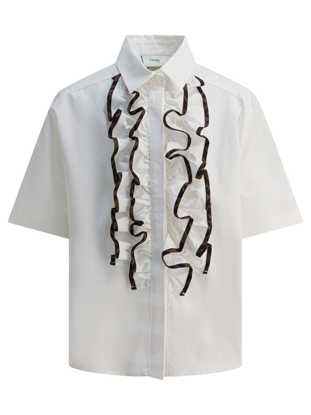 FENDI FENDI プルオーバー ボーイズ 白いこと Casual shirts Shirts JFC136AEXZF0TU9 White 関税 貨物輸送無料 2025AW vi