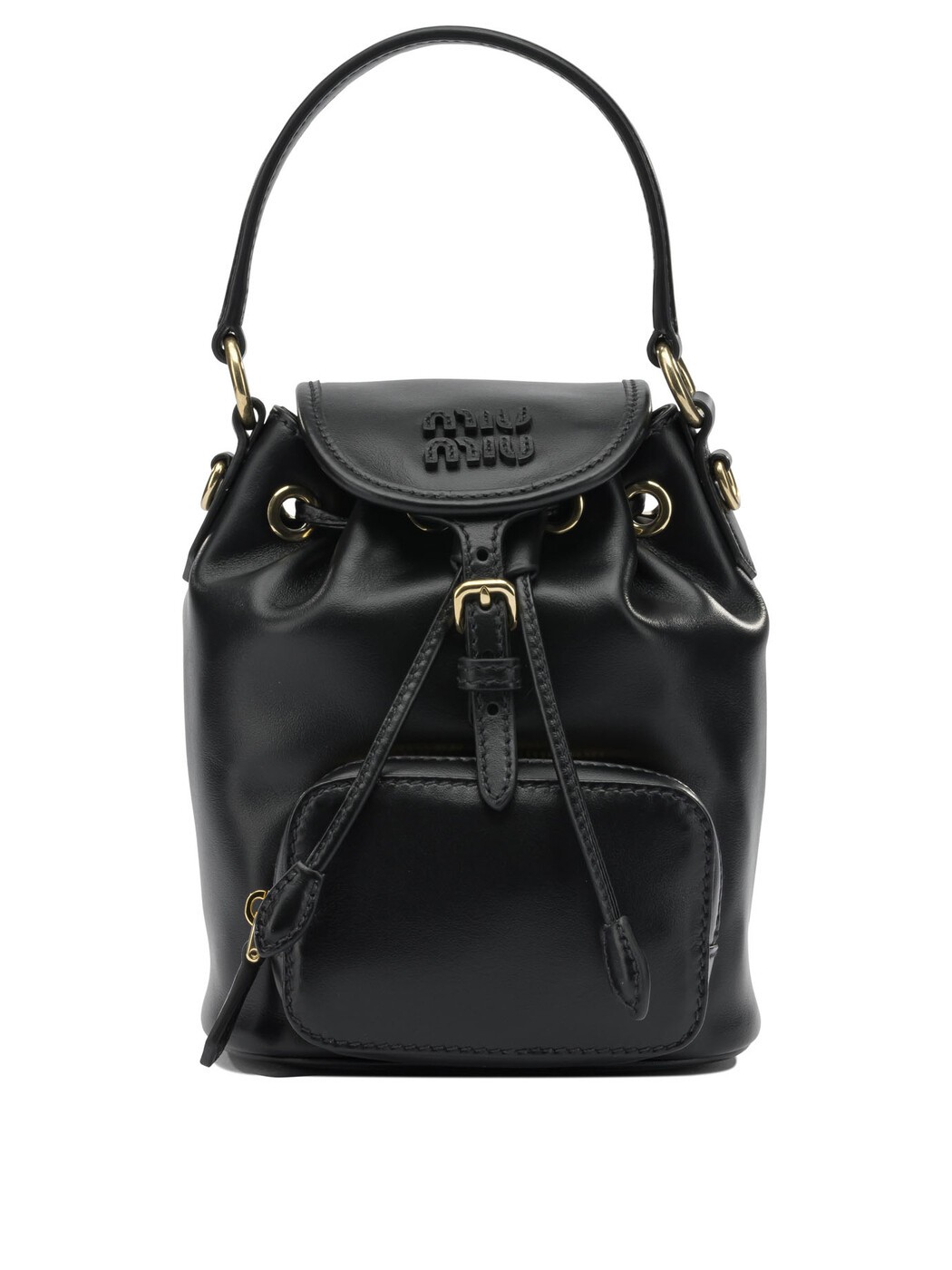 ミュウ ミュウ MIU MIU 背嚢 うしろ側容器に並べる レディース 黒いこと Backpacks and bum bags Mini leather backpack 5BZ0452CRWF0002 V OOM Black 関税 貨物輸送無料 2026SS vi