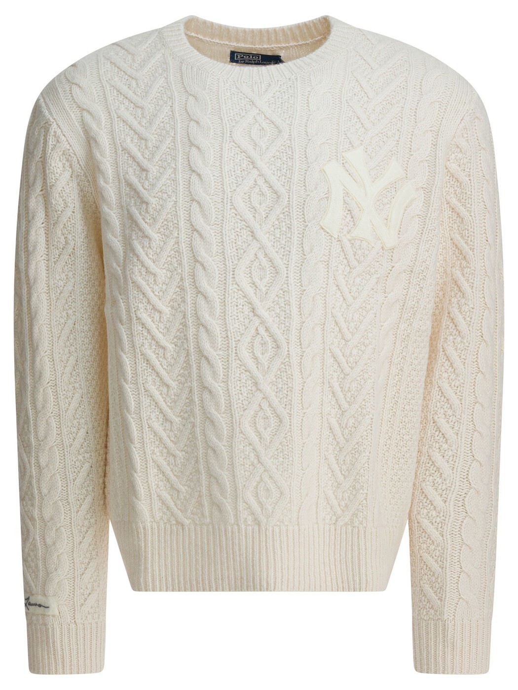 ポロ ラルフ ローレン POLO RALPH LAUREN セーター ニットウェア メンズ ホワイト Knitwear \"New York Yankees・・\" wool and alpaca crewneck sweater 710982823001CREAM COMBO White 関税 送料無料 2025AW vi