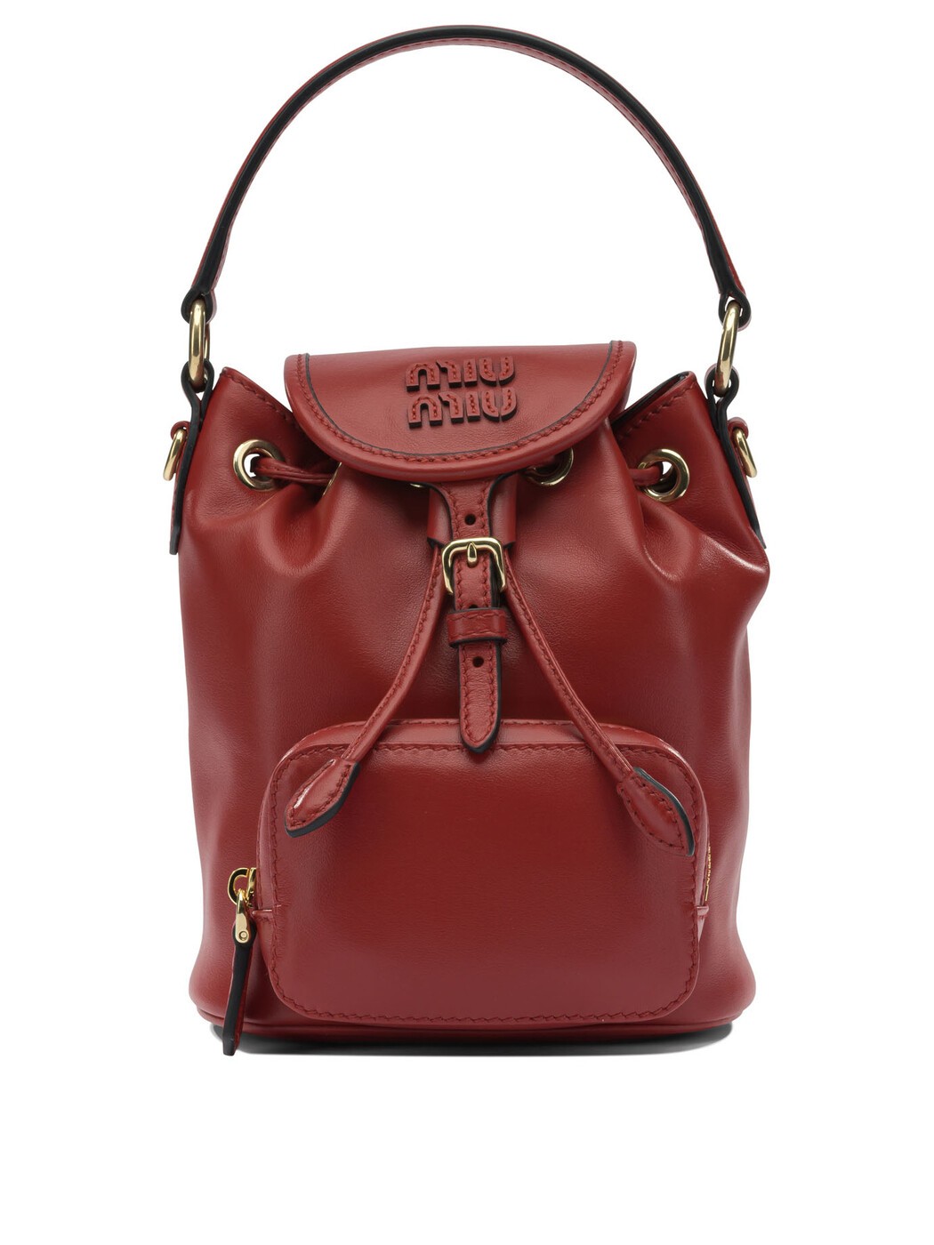 ミュウ ミュウ MIU MIU 背嚢 うしろ側容器に並べる レディース 赤いこと Backpacks and bum bags Mini leather backpack 5BZ0452CRWF0011 V OOM Red 関税 貨物輸送無料 2026SS vi