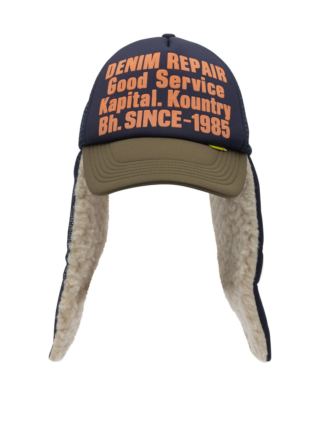 キャピタル KAPITAL ハット 帽子 メンズ ブルー Hats \"Denim Repair Service Lumber\" trucker hat K2510XH531NVXKHAKI Blue 関税 送料無料 2025AW vi