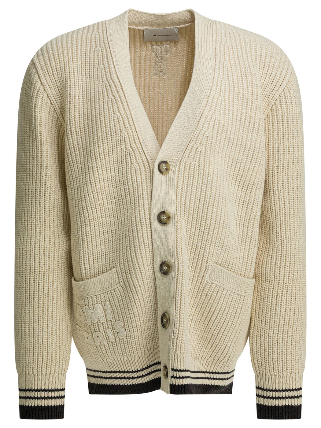 アミ パリス AMI PARIS セーター ニットウェア メンズ ホワイト Knitwear Wool cardigan with logo UKC383.KN0161136 White 関税 送料無料 2026SS vi|BRANDSHOP「il Tesoro」