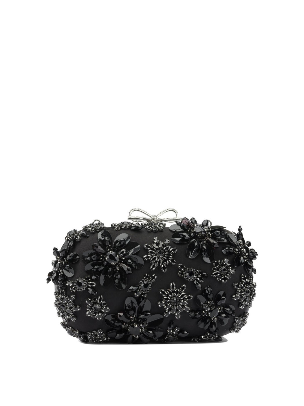 セルフ すがた絵 SELF PORTRAIT クラッチペダル御徒面子 レディース 黒いこと Clutch and wristlets bags Satin clutch bag with crystals RS26-304-BBLACK Black 関税 貨物輸送無料 2026SS vi