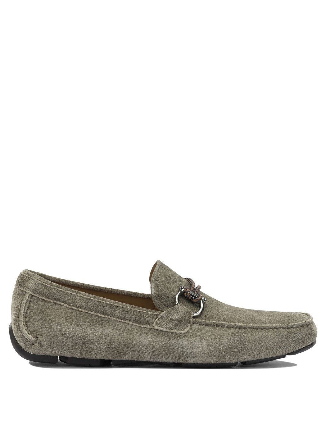 フェラガモ FERRAGAMO 置き目毛皮 メンズ 赤銅色 Loafers \