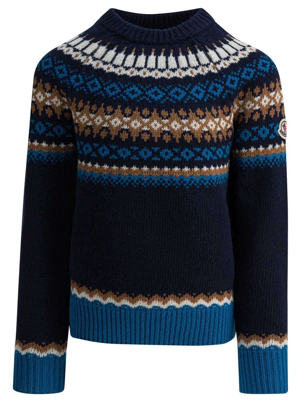 モンク線路 MONCLER クルーネックジャンパー 編み物お召しもの ボーイズ 青色 Crew neck jumpers Knitwear 9C00011-M1115778 Blue 関税 貨物輸送無料 2025AW vi