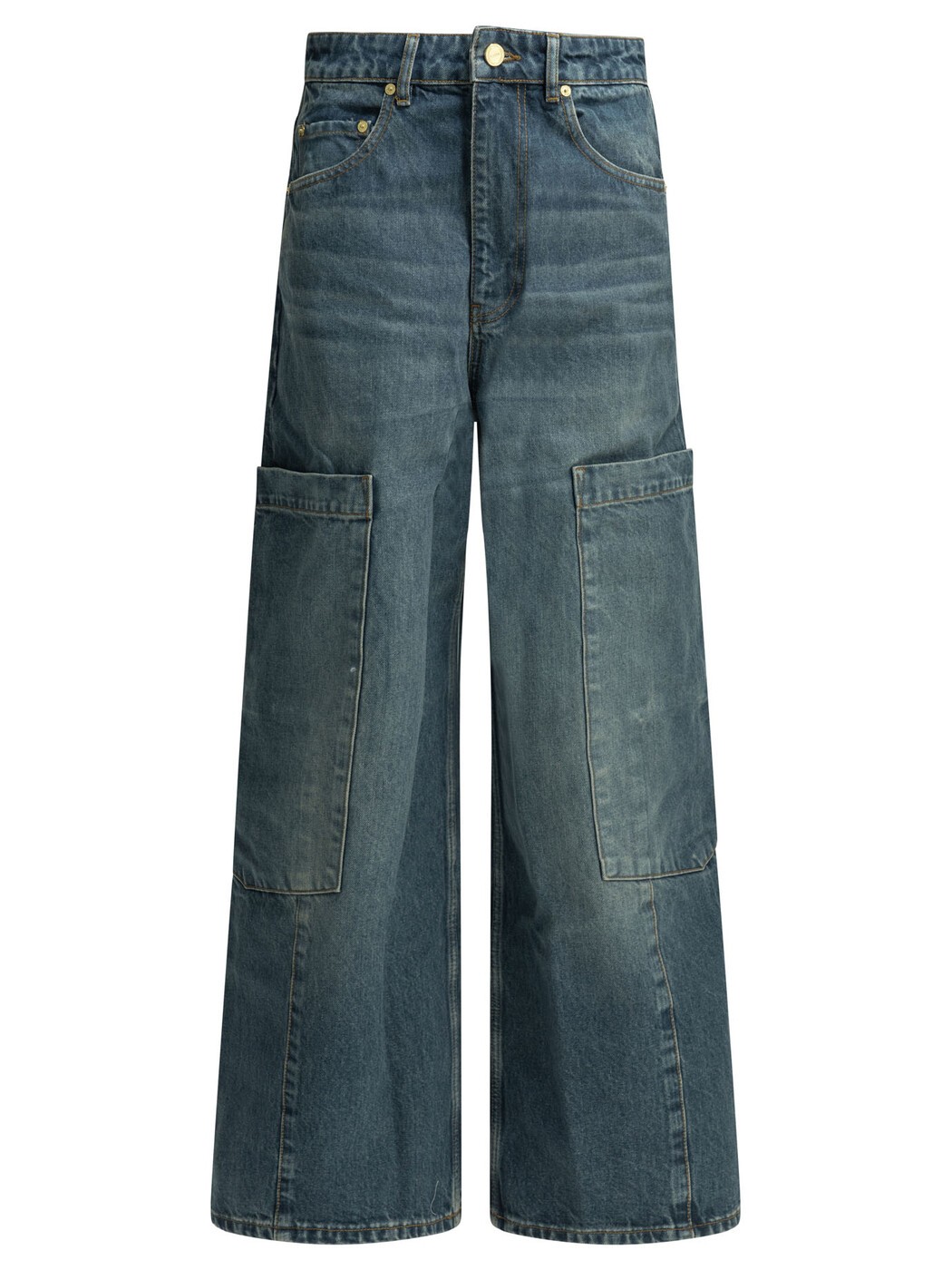ガニー GANNI ジーンズ レディース 青み Jeans \"Baggy Cargo\"" wide leg jeans A1100180566 Blue 関税 貨物輸送無料 2026SS vi"