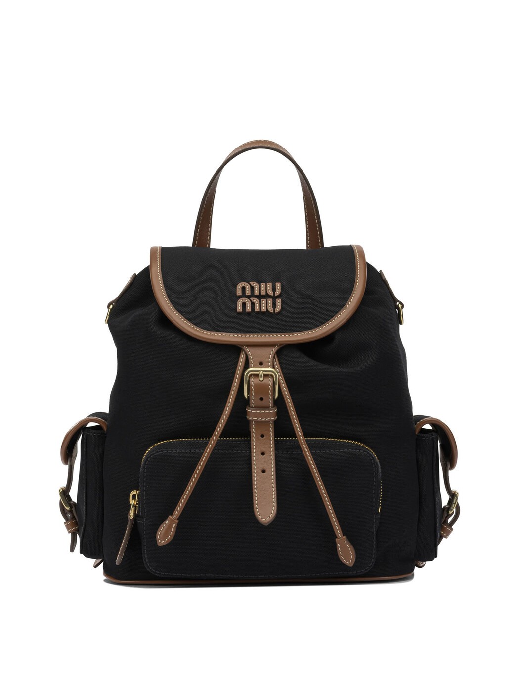 ミュウ ミュウ MIU MIU 背嚢 うしろ側容器に並べる レディース 黒いこと Backpacks and bum bags Hemp and leather backpack 5BZ0422IBQF0RS5 V OOM Black 関税 貨物輸送無料 2026AW vi