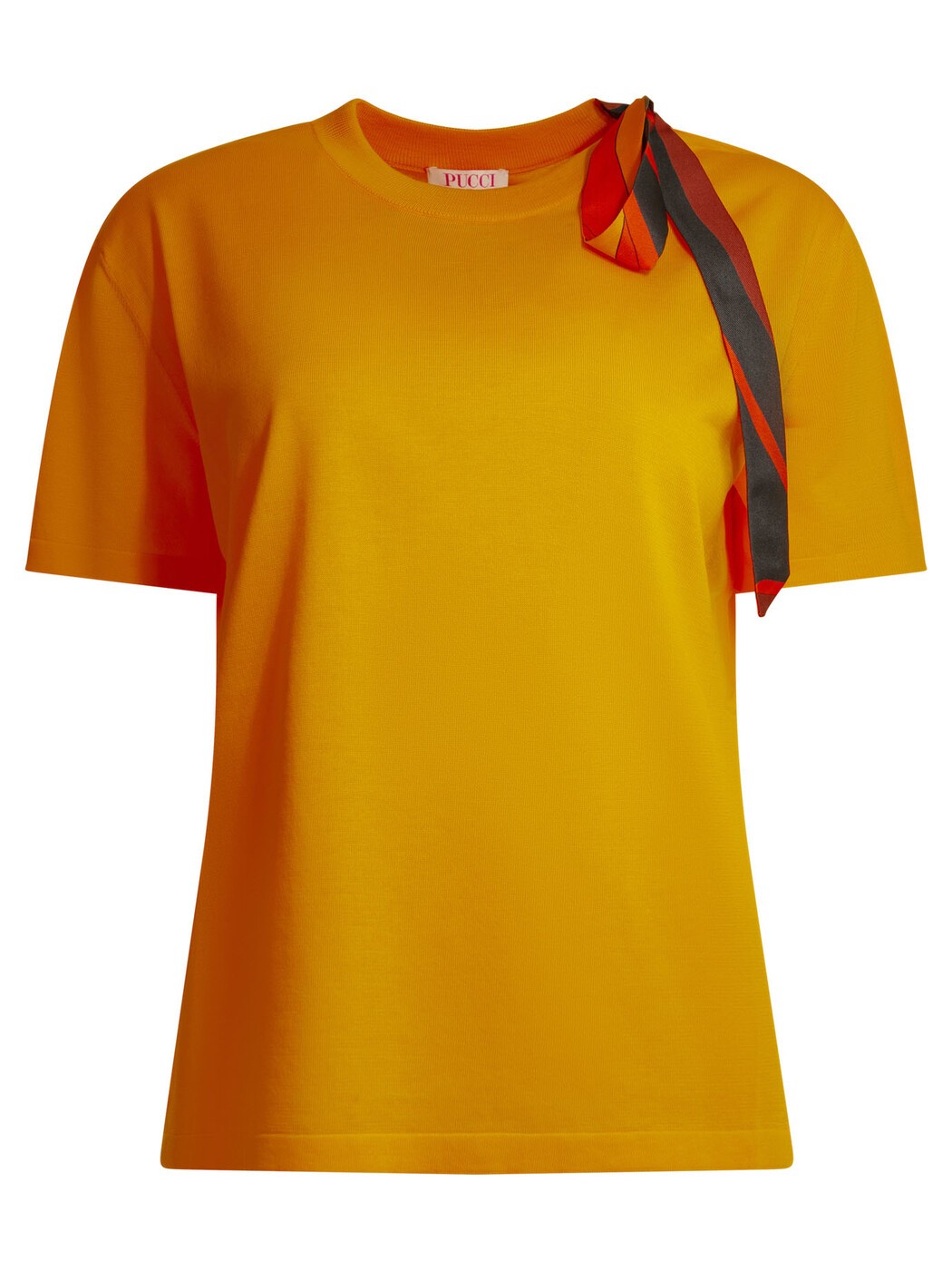 エミリオ プッチ EMILIO PUCCI スポーツシャツ ティーシャツ レディース オレンジ色 T-shirts and polo shirts Knitted crew neck T-shirt 6HKM716H950326 Orange 関税 貨物輸送無料 2026SS vi