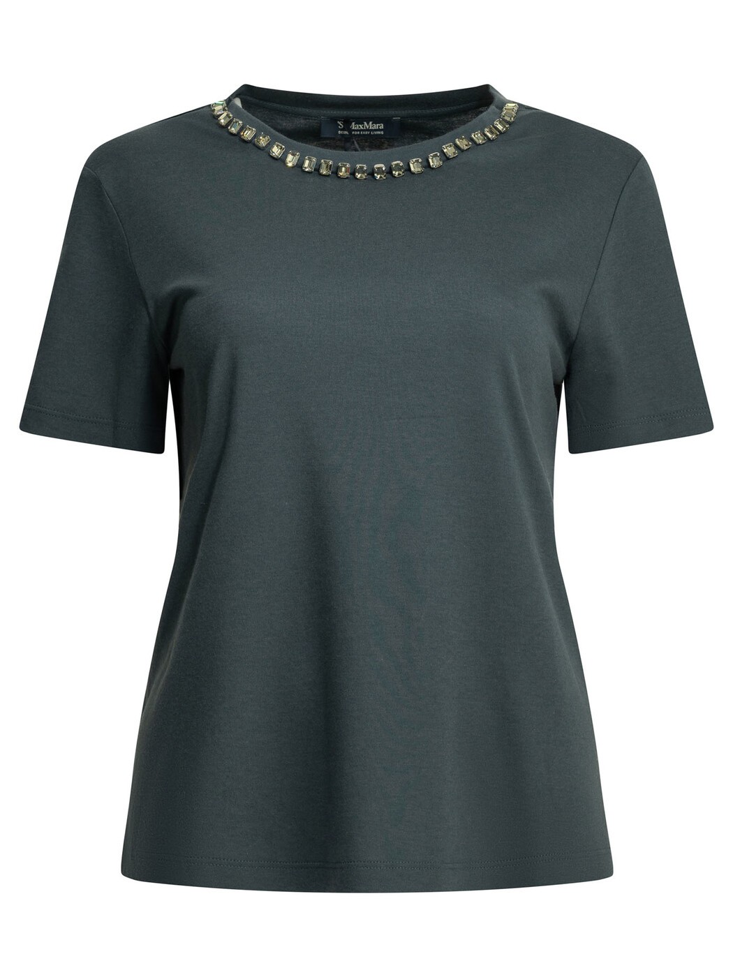 マックスマーラ MAX MARA S スポーツシャツ ティーシャツ レディース 青色 T-shirts and polo shirts Crew-neck T-shirt with jewel embroidery 2619971013600SMMBINGO006 Blue 関税 貨物輸送無料 2026SS vi Tシャツ・カットソー-トップス