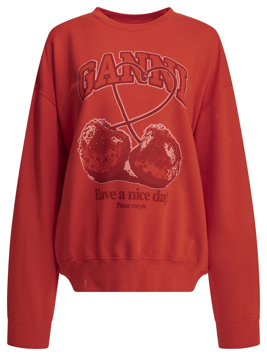 ガニー GANNI 調教師 レディース 赤いこと Sweatshirts \"Cherries\"" crewneck sweatshirt A1060082472 Red 関税 貨物輸送無料 2026AW vi"