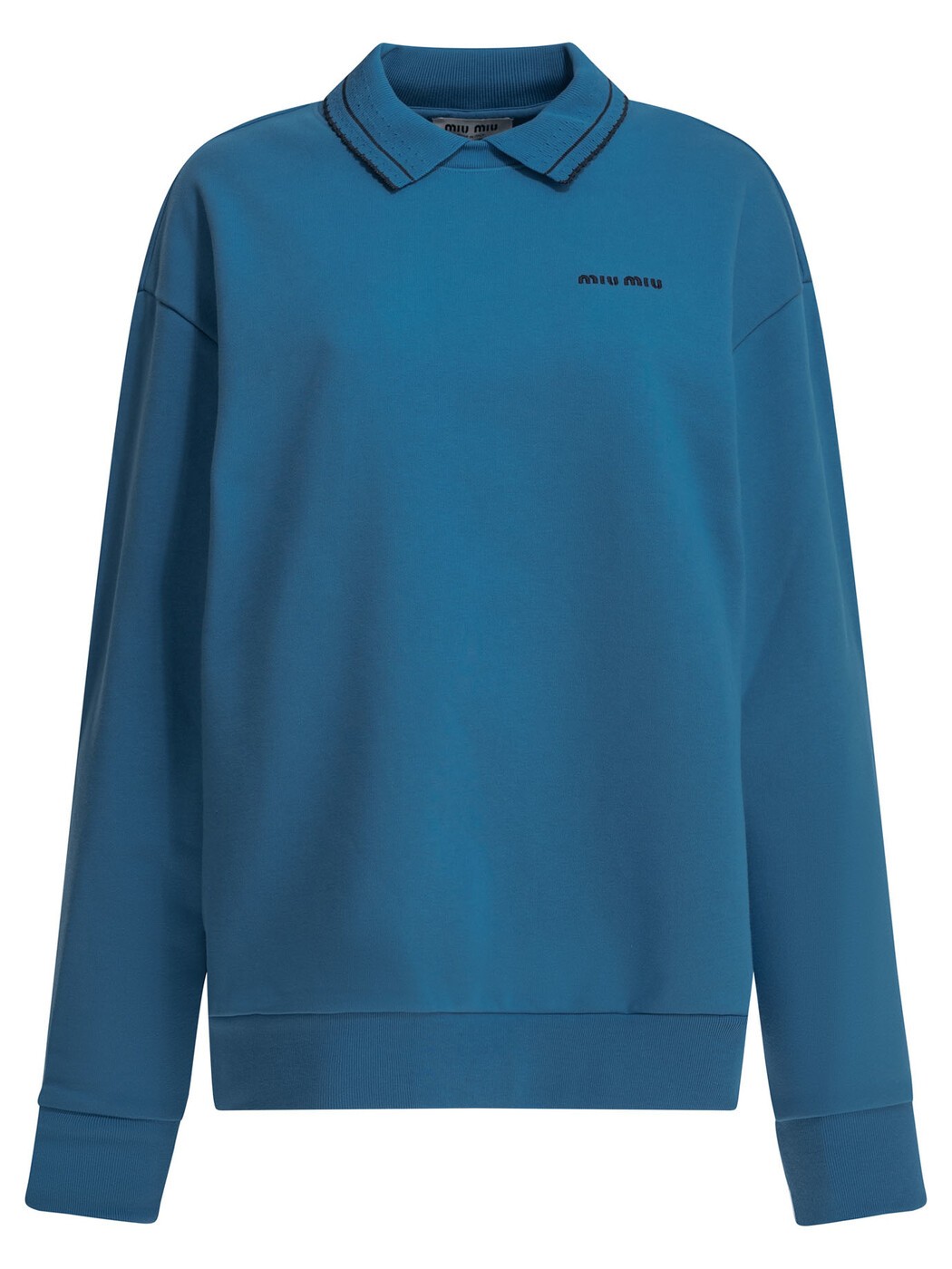 ミュウ ミュウ MIU MIU 調教師 レディース 青碧 Sweatshirts Sweatshirt with polo collar and logo MJLA65191LF0013 S OOO Blue 関税 貨物輸送無料 2026AW vi
