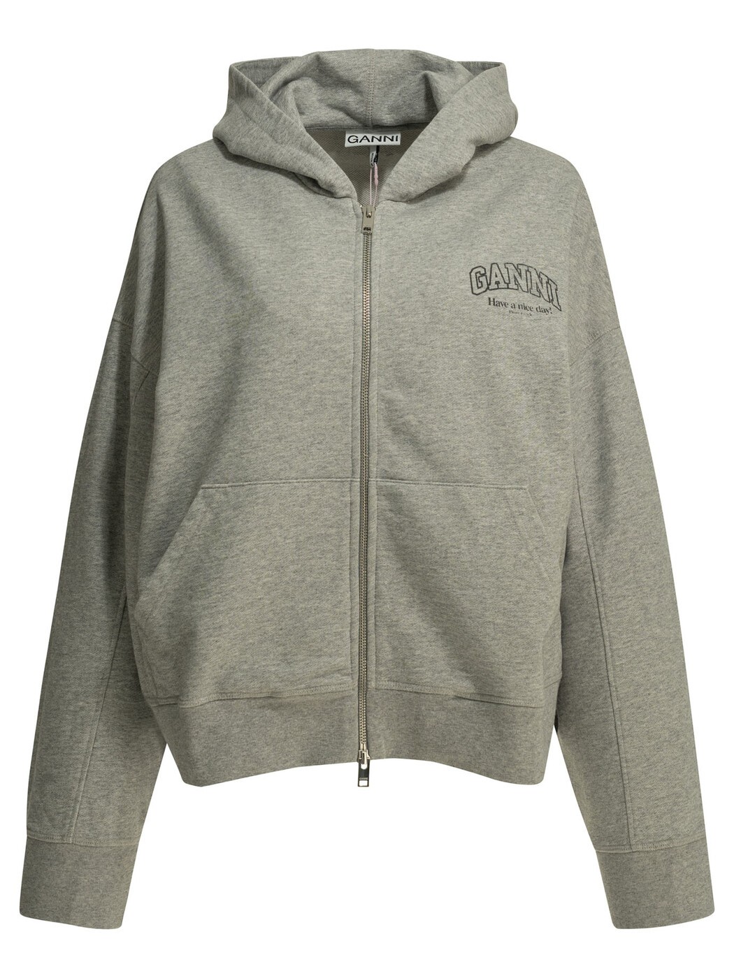 ガニー GANNI 調教師 レディース 薄墨色 Sweatshirts Sweatshirt with zipper and logo A1060023920 Grey 関税 貨物輸送無料 2026AW vi
