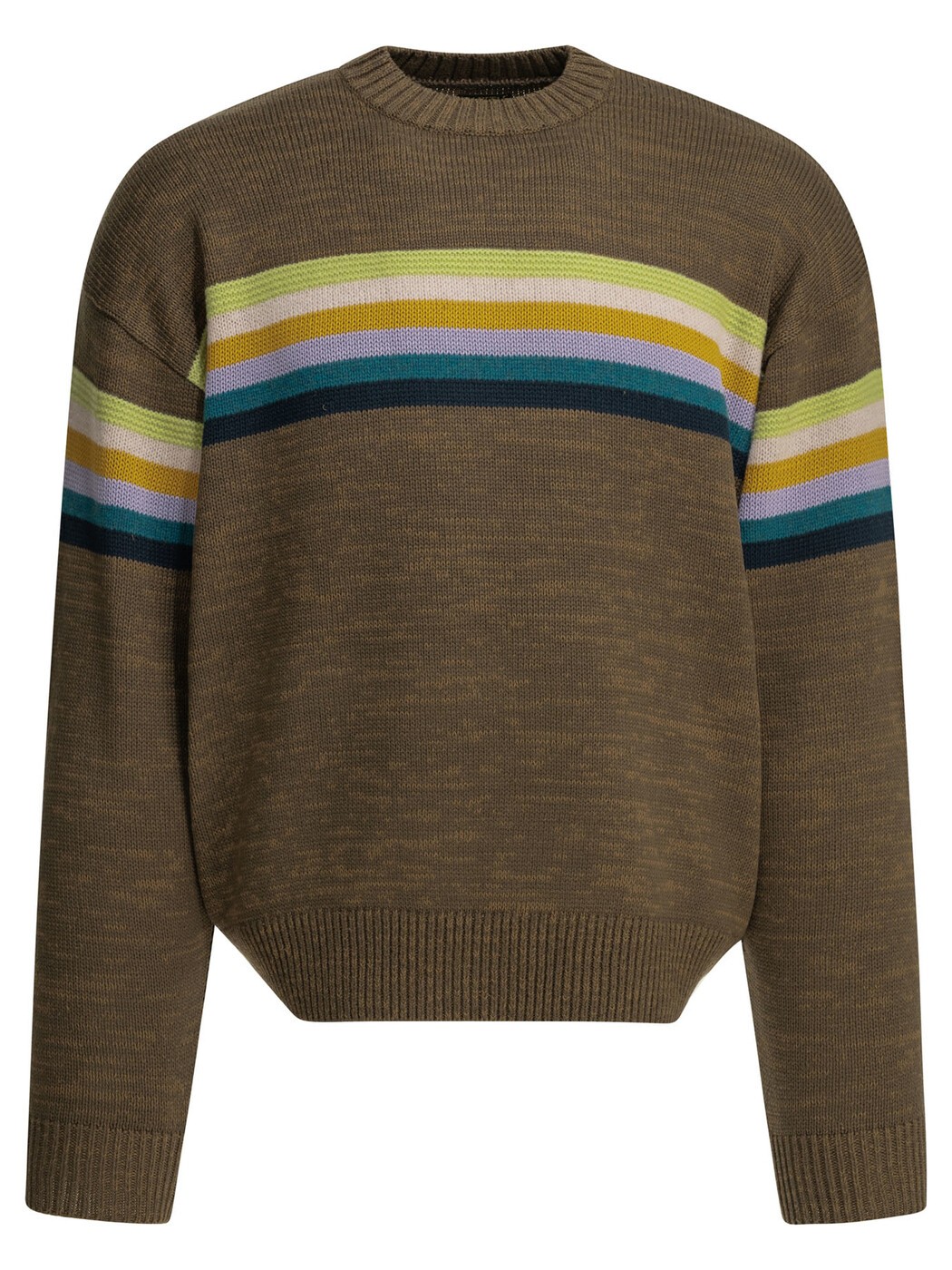 かしら文字 KAPITAL スウェーター 編み物お召しもの メンズ 赤銅色 Knitwear \"Peckish Rainbow\"" crewneck sweater K2603KN012BROWN Brown 関税 貨物輸送無料 2026SS vi"