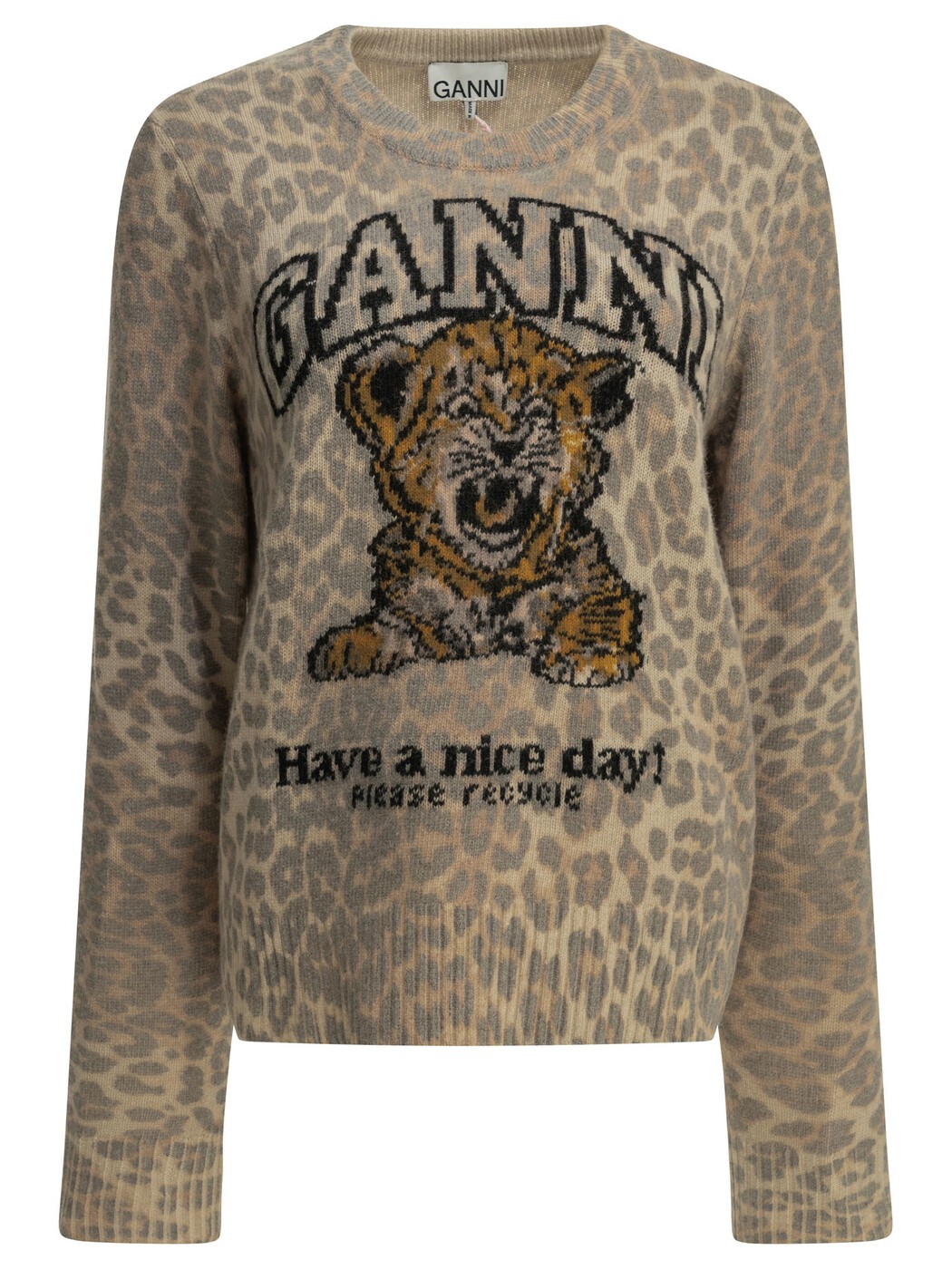 ガニー GANNI セーター ニットウェア レディース ブラウン Knitwear "Tiger" crewneck sweater A1150012859 Brown 関税 送料無料 2026AW vi｜BRANDSHOP「il Tesoro」