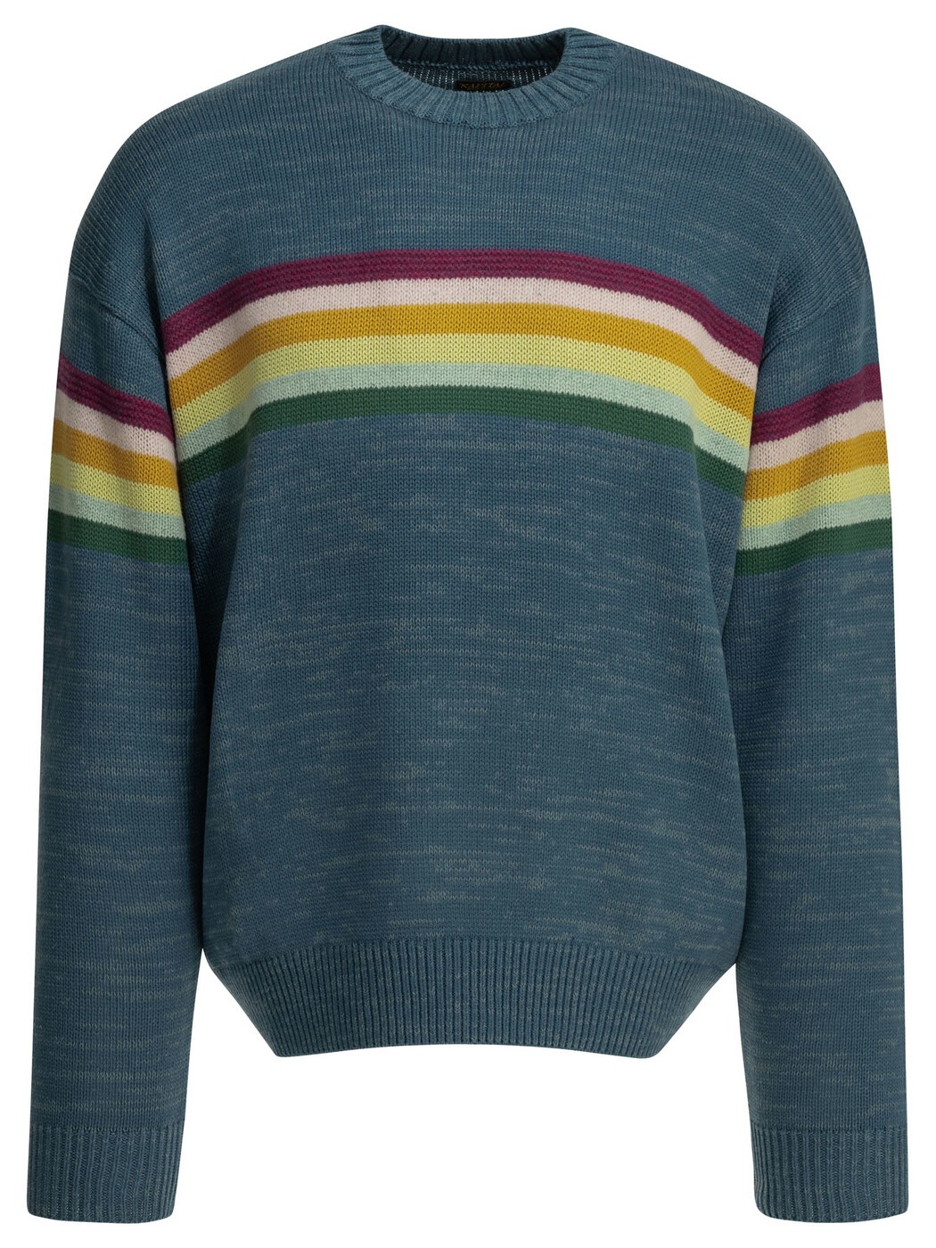 かしら文字 KAPITAL スウェーター 編み物お召しもの メンズ 青色 Knitwear \"Peckish Rainbow\"" crewneck sweater K2603KN012BLUE Blue 関税 貨物輸送無料 2026SS vi"