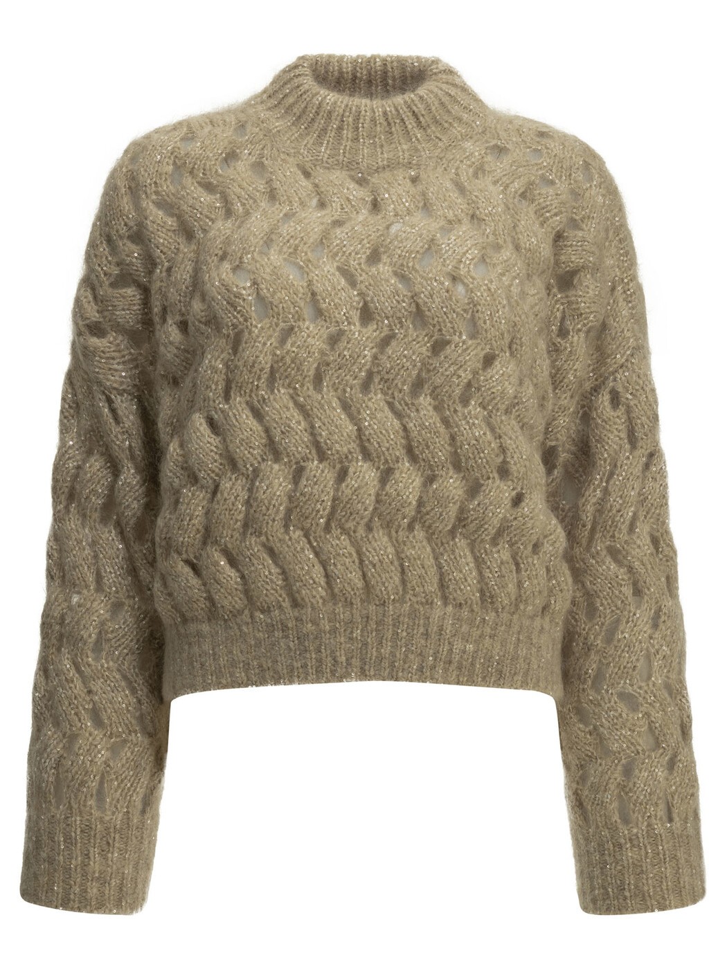 ブルネロクチネリ BRUNELLO CUCINELLI セーター ニットウェア レディース ベージュ Knitwear "Dazzling Zigzag Cables" Crew-Neck Sweater MNT347514CMG59 Beige 関税 送料無料 2026AW vi｜BRANDSHOP「il Tesoro」