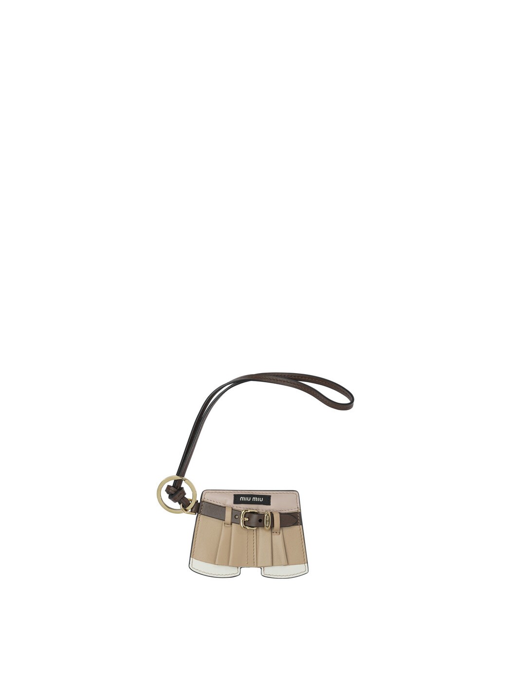 ミュウ ミュウ MIU MIU 先端技術添え物 流行り物小物 レディース 赤銅色 Hi-tech accessories Trick leather keychain 5TL5312CUKF0065 Brown 関税 貨物輸送無料 2025AW vi