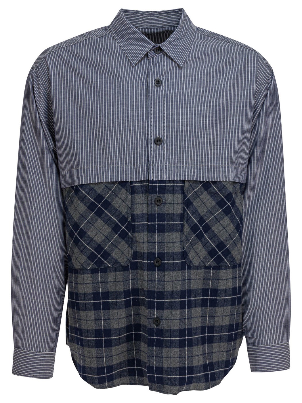 コム・デ・ギャルソン・オム COMME DES GARCONS HOMME シャツ メンズ ブラック Shirts Shirt with cotton inserts HP-B018-W251 NVY/WHT XGRY/N Black 関税 送料無料 2025AW vi｜BRANDSHOP「il Tesoro」 52,200円