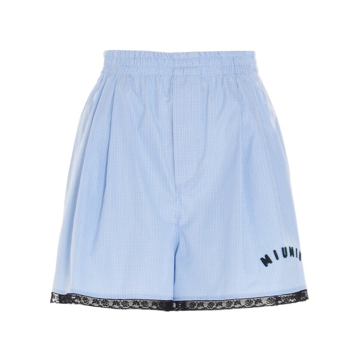 海外輸入 Miu Miu ミュウ ミュウ Light Blue Lace Insert Poplin Shorts レディース 春夏21 Mpyjjf0013 Ju オープニング大放出セール Dev Rightlegalgroup Com