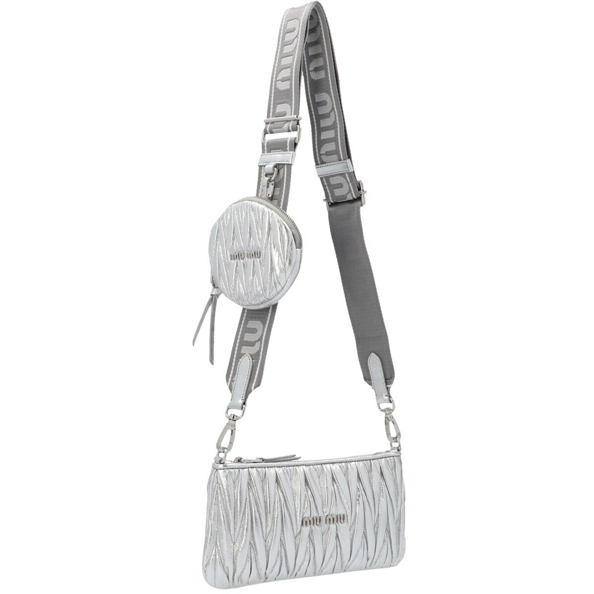 格安 楽天市場 Miu Miu ミュウ ミュウ Silver Matelasse Shoulder Bag レディース 春夏21 5bh1902dnvf0118 Ju Brandshop クラージュ楽天市場店 全品送料無料 Www Consulacam Marseille Fr