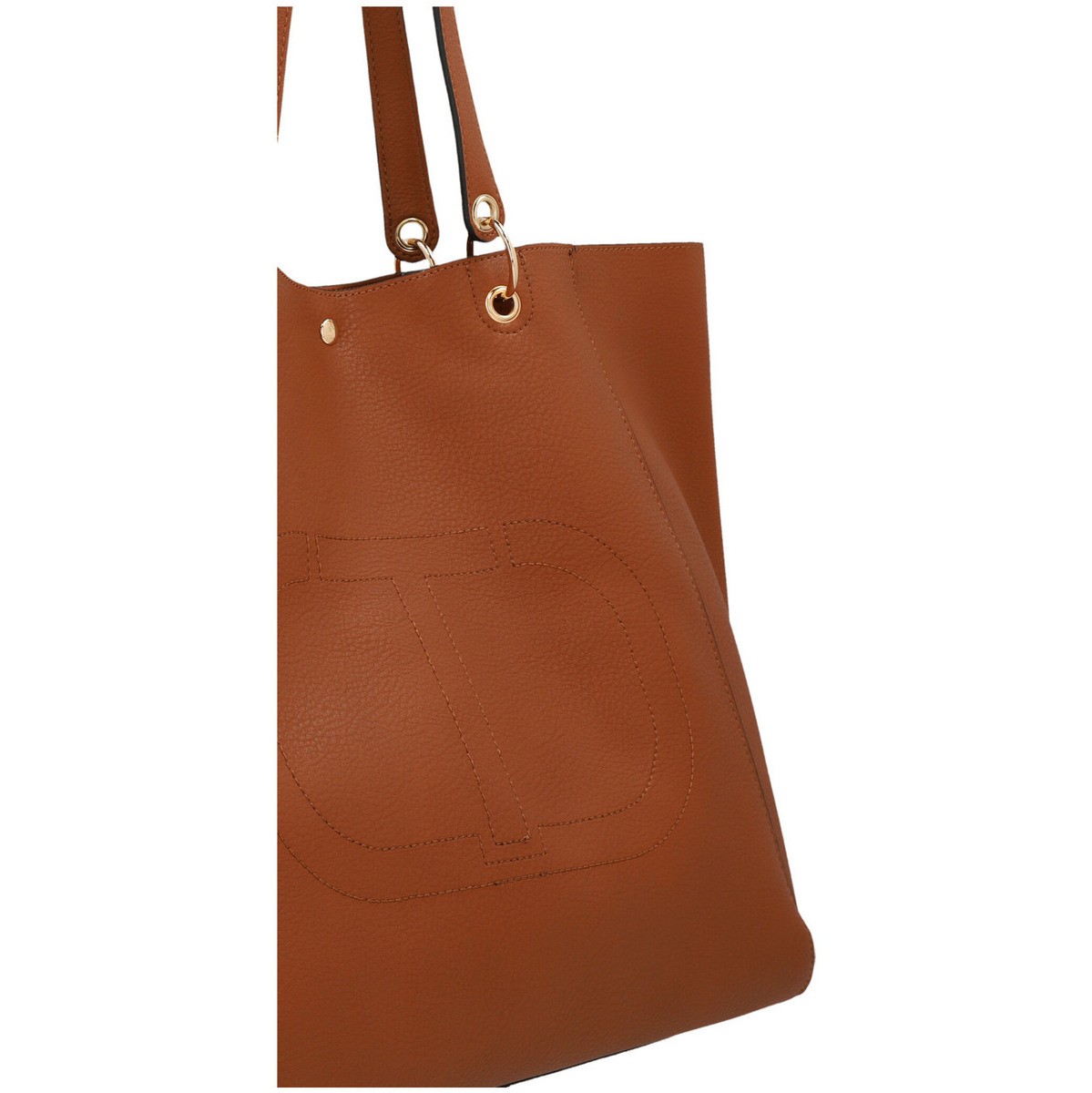 TWINSETツインセットBrownEmbroideredlogoleathershoppingbagトートバッグレディース秋冬2022222TB701000057【関税・送料無料】【ラッピング無料】ju