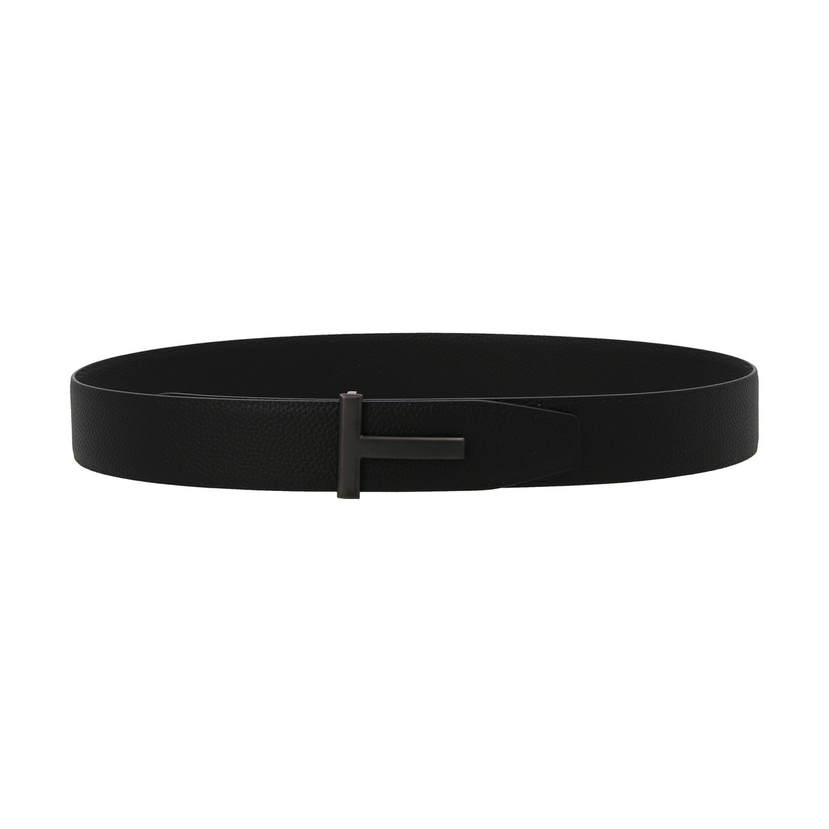 注目ブランドのギフト TOM FORD トム フォード Black Logo buckle belt