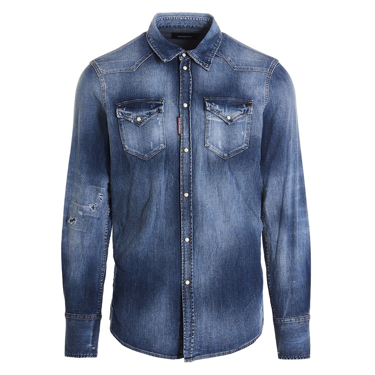 限定製作】 DSQUARED2 ディースクエアード Blue 'Icon Western' shirt