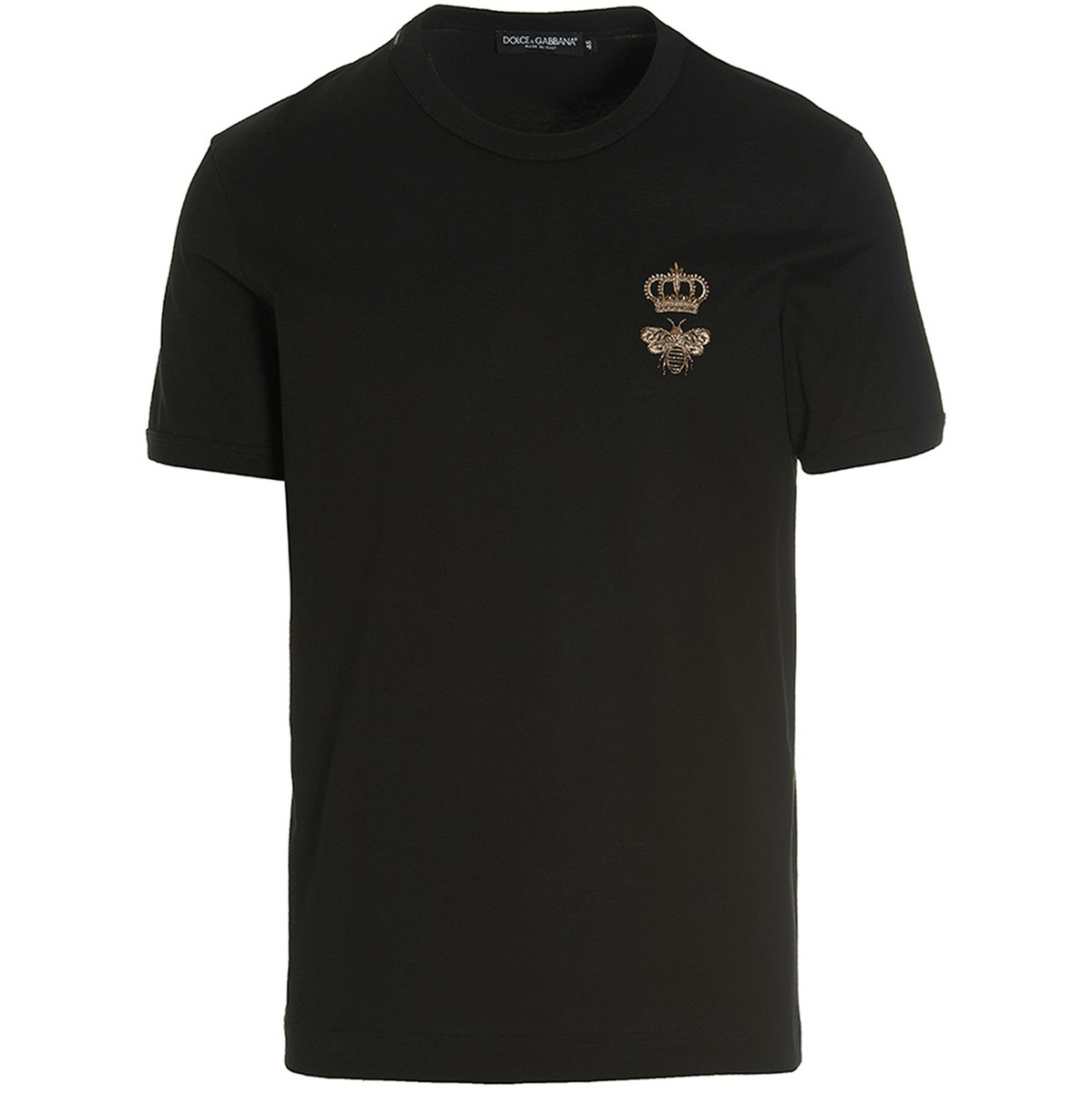 Tシャツ【DOLCE&GABBANA】関税送料込み Vネック イタリア製 無地 DOLCE&GABBANA (ドルチェ&ガッバーナ) ロゴプレート Vネック