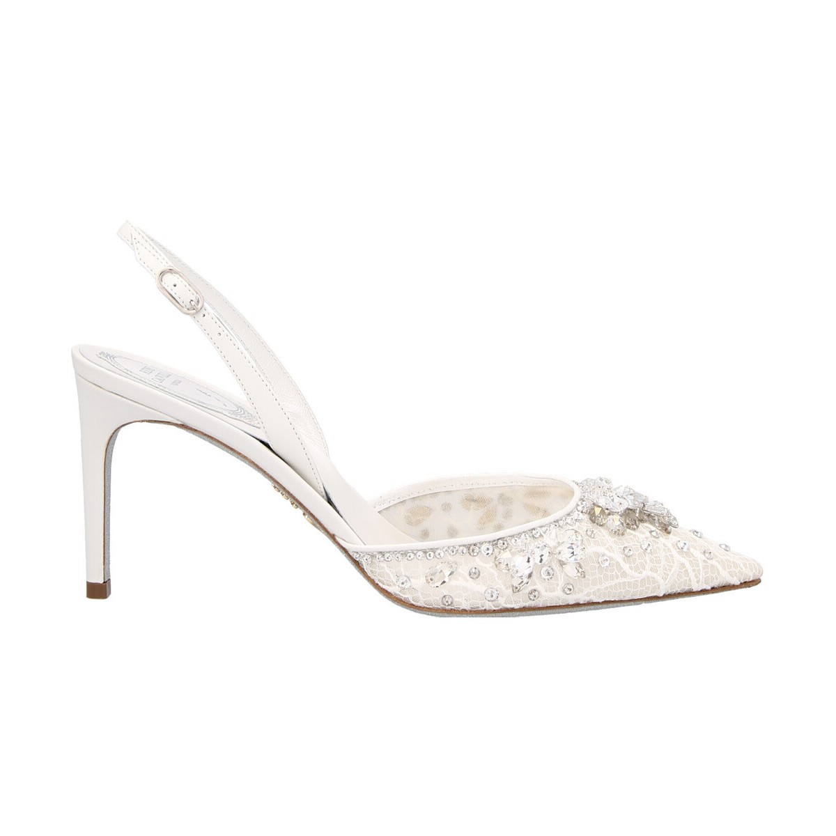 大流行中！ RENE CAOVILLA レネ カオヴィラ White 'Hina' slingbacks