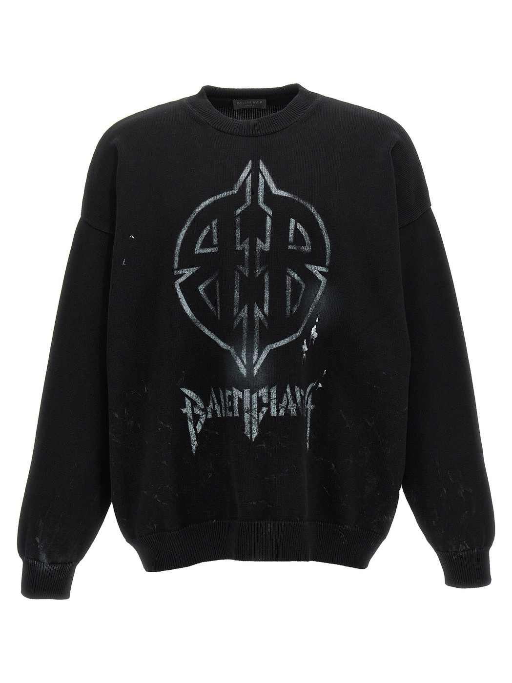 BALENCIAGA ショート丈 ニット セーター ロゴ入り バレンシアガ ニットセーター ロゴ プルオーバー 719605