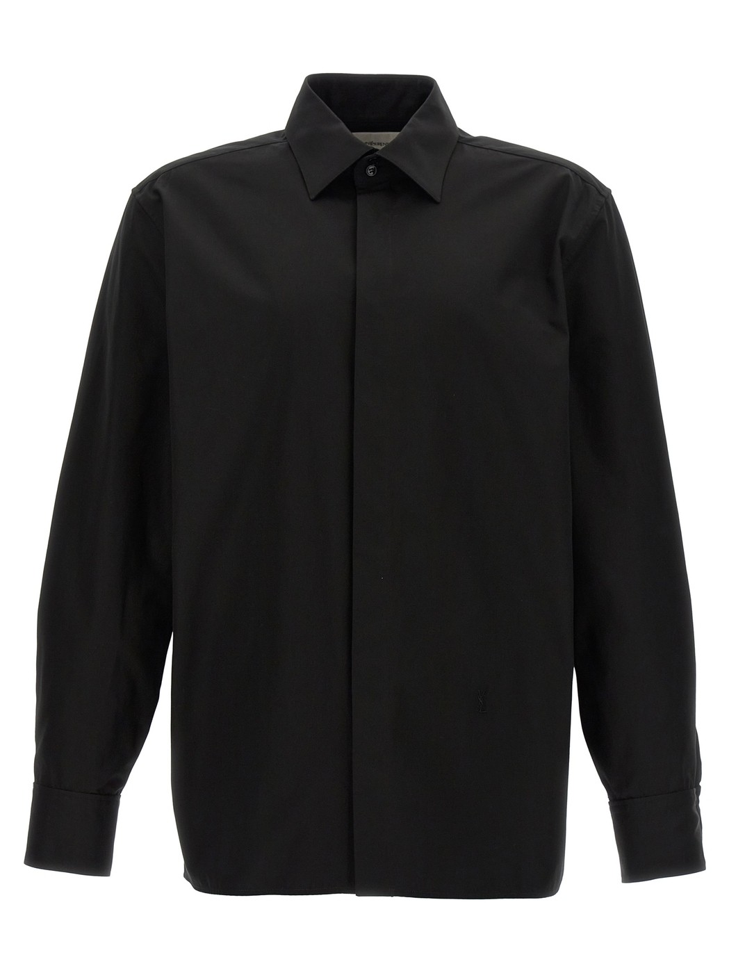24AW new/Saint Laurent ジャカードシルクシャツ Shirt Black Saint Laurent patterned-jacquard short-sleeve Shirt | Black