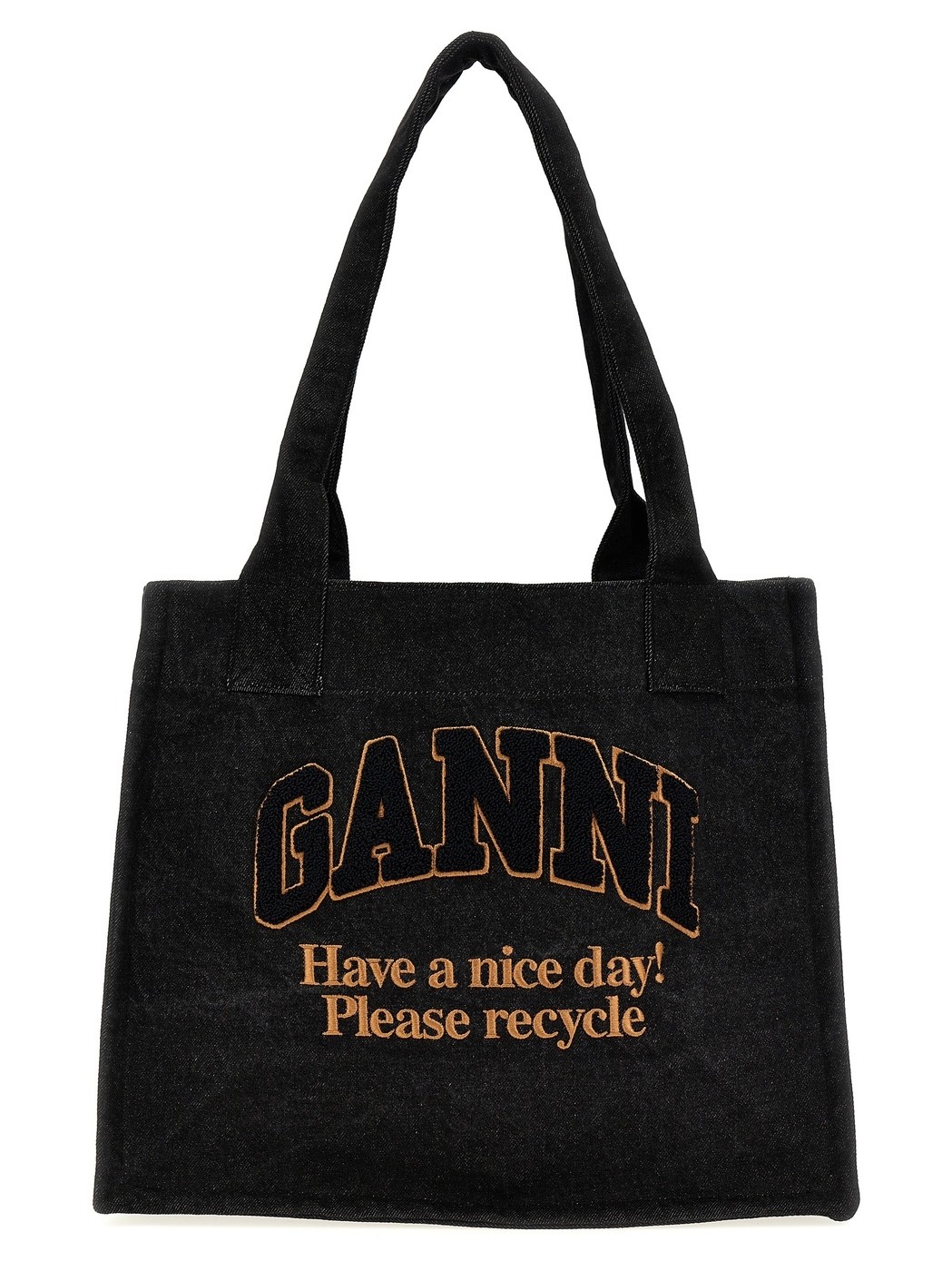 【GANNI】ラージ レオパード プリント ロゴ トートバッグ Ganni レオパードプリントのトートバッグ () IFCHIC.COM