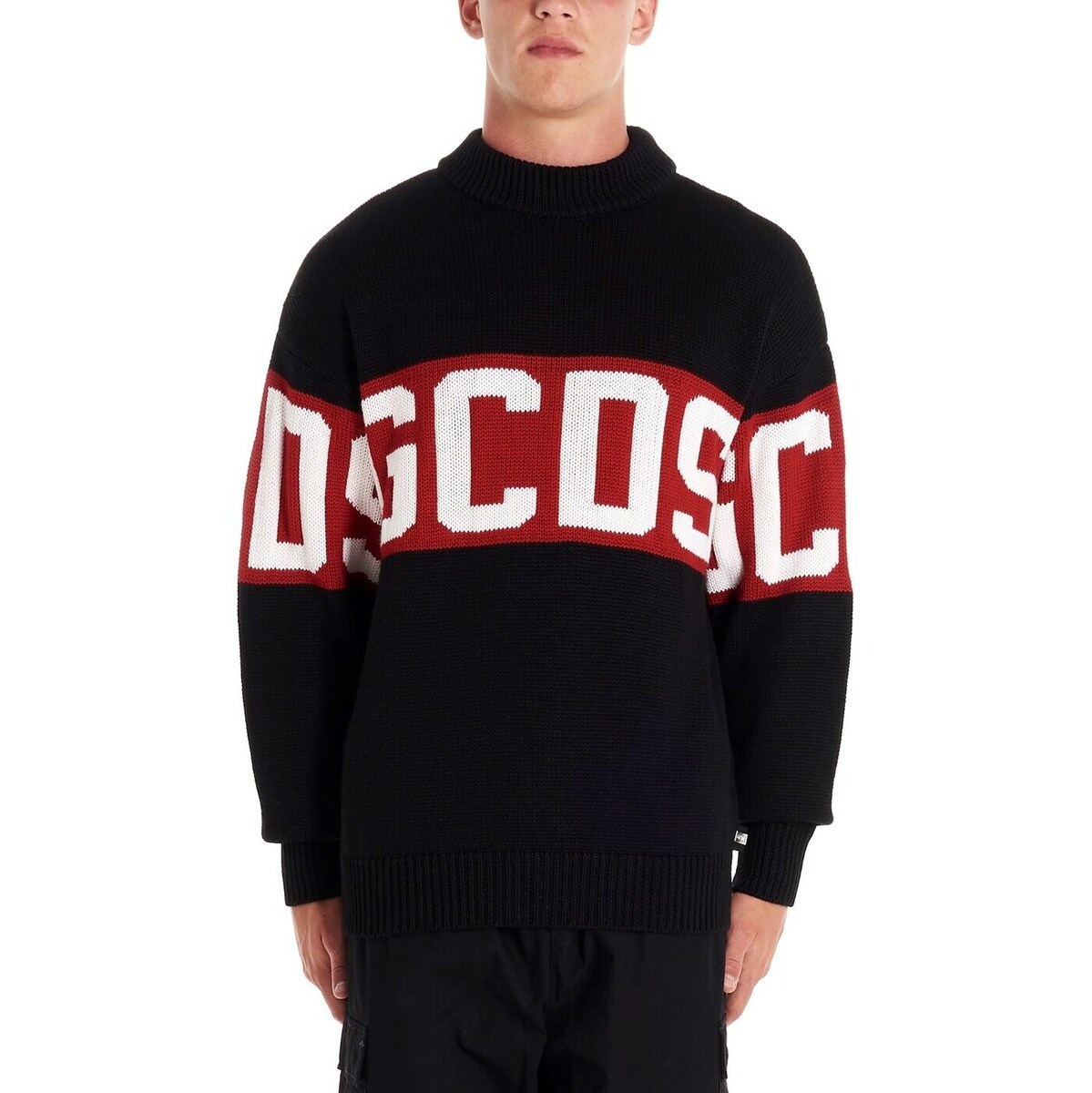 宅配GCDS ジーシーディーエス BlackL gband sweater ニットウェア メンズ 秋冬2022 CC94M02115002関税 送料無料ラッピング無料ju BRANDSH P クラージュ市場店