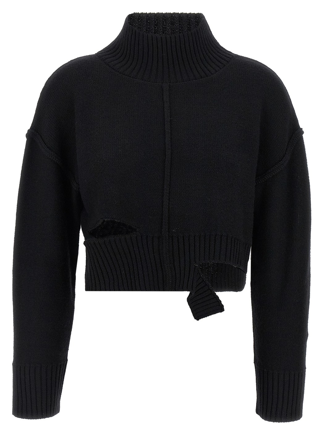未使用品 エムエムシックス メゾンマルジェラ MM6 Maison Margiela 22AW オーバーサイズ リブ編みニット セーター 長袖 XS ブラック 黒 MAISON MARGIELA メゾンマルジェラ MM6 エムエムシックス 22AW