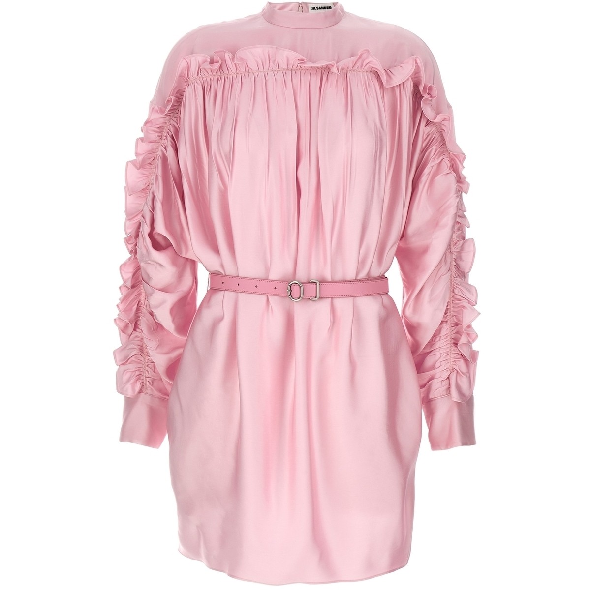 JIL SANDER シルク フリル ドレス 26679569_56382371_1000.jpg
