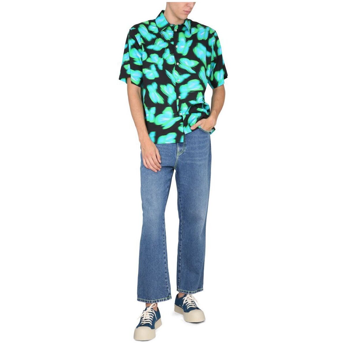 春の新作シューズ満載 MSGM エムエスジーエム BLUE デニム メンズ 秋冬