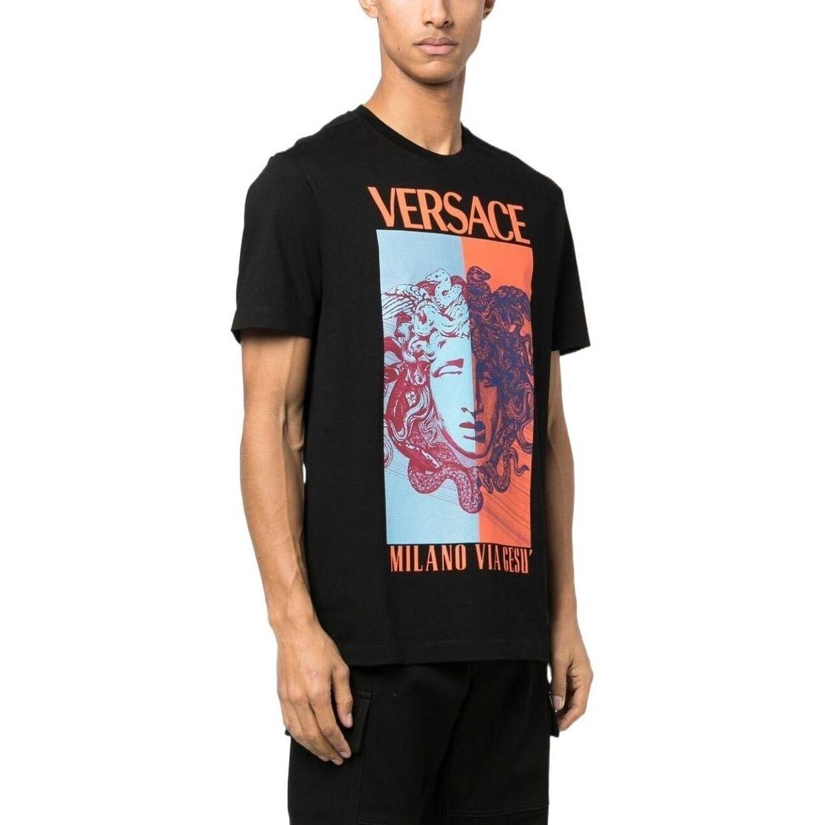 最大76%OFFクーポン VERSACE ヴェルサーチ BLACK Tシャツ メンズ 春夏