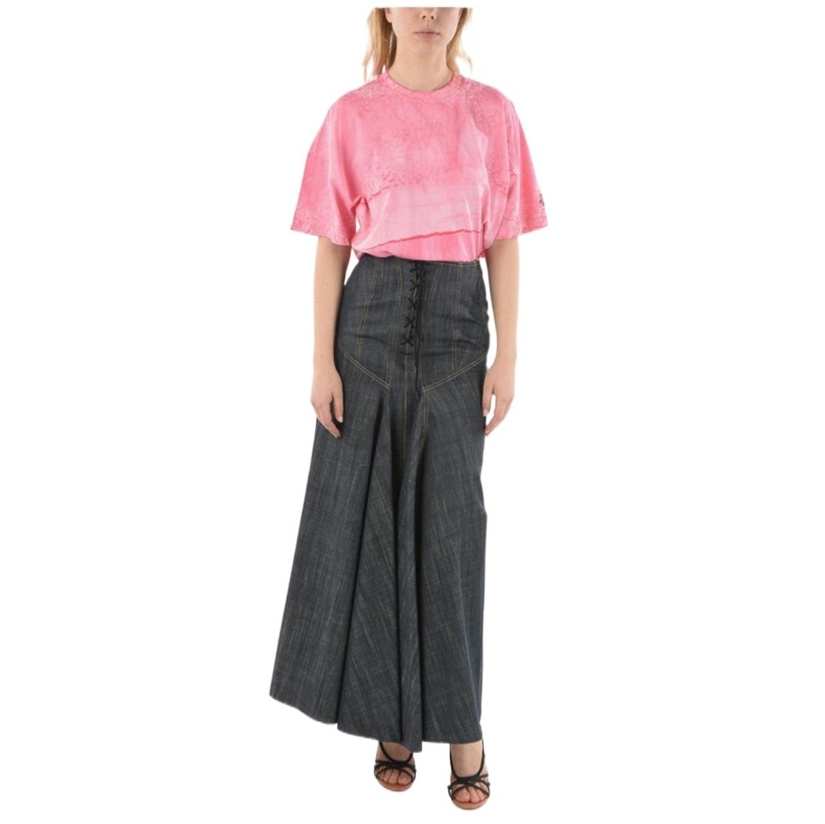  アライア レディース スカート ボトムス Lambskin Ruched Sculptural Maxi Skirt black