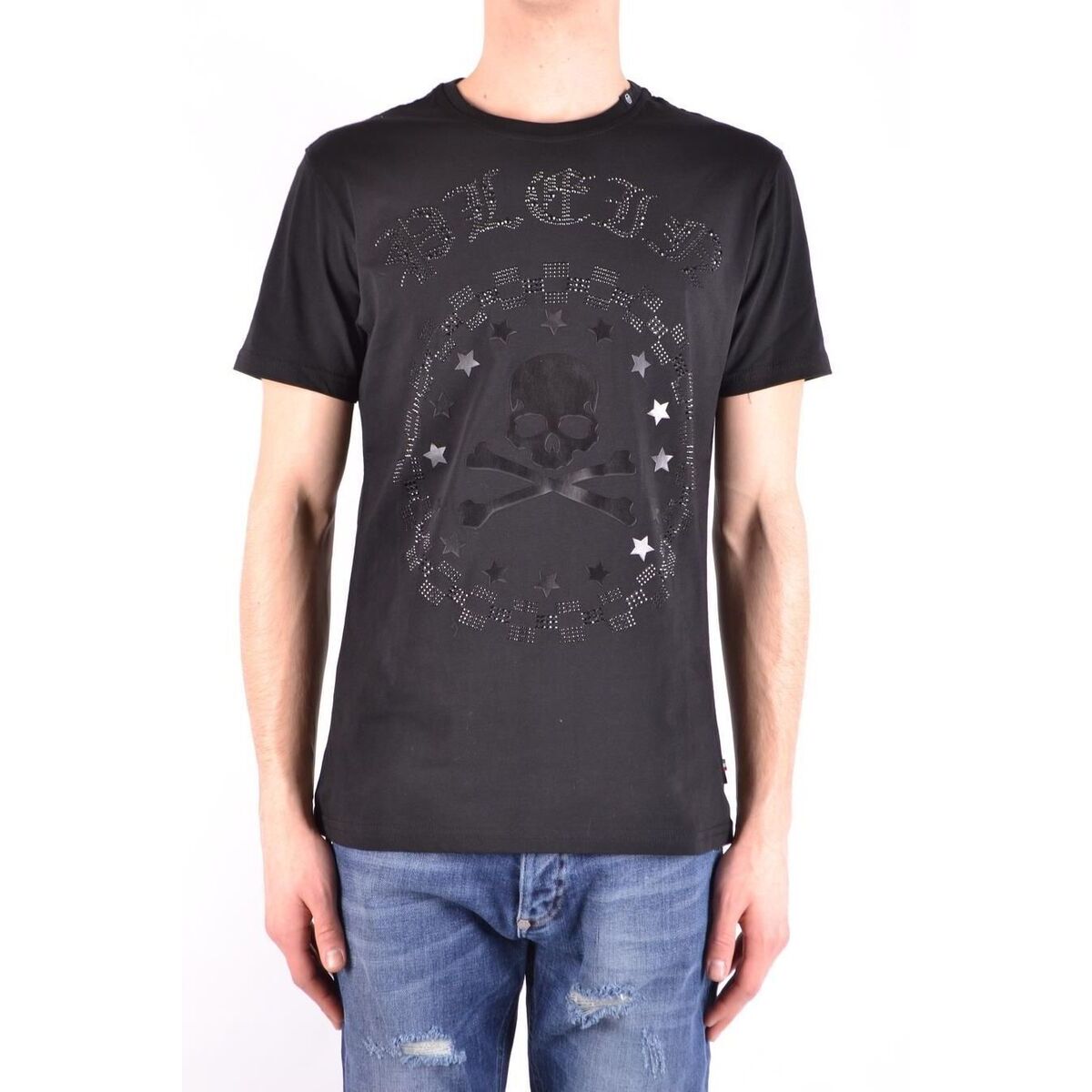 41123円 【お買い得！】 PHILIPP PLEIN フィリップ プレイン BLACK Tシャツ メンズ 春夏2022  P18CMTK2136PJY002N0202 mc