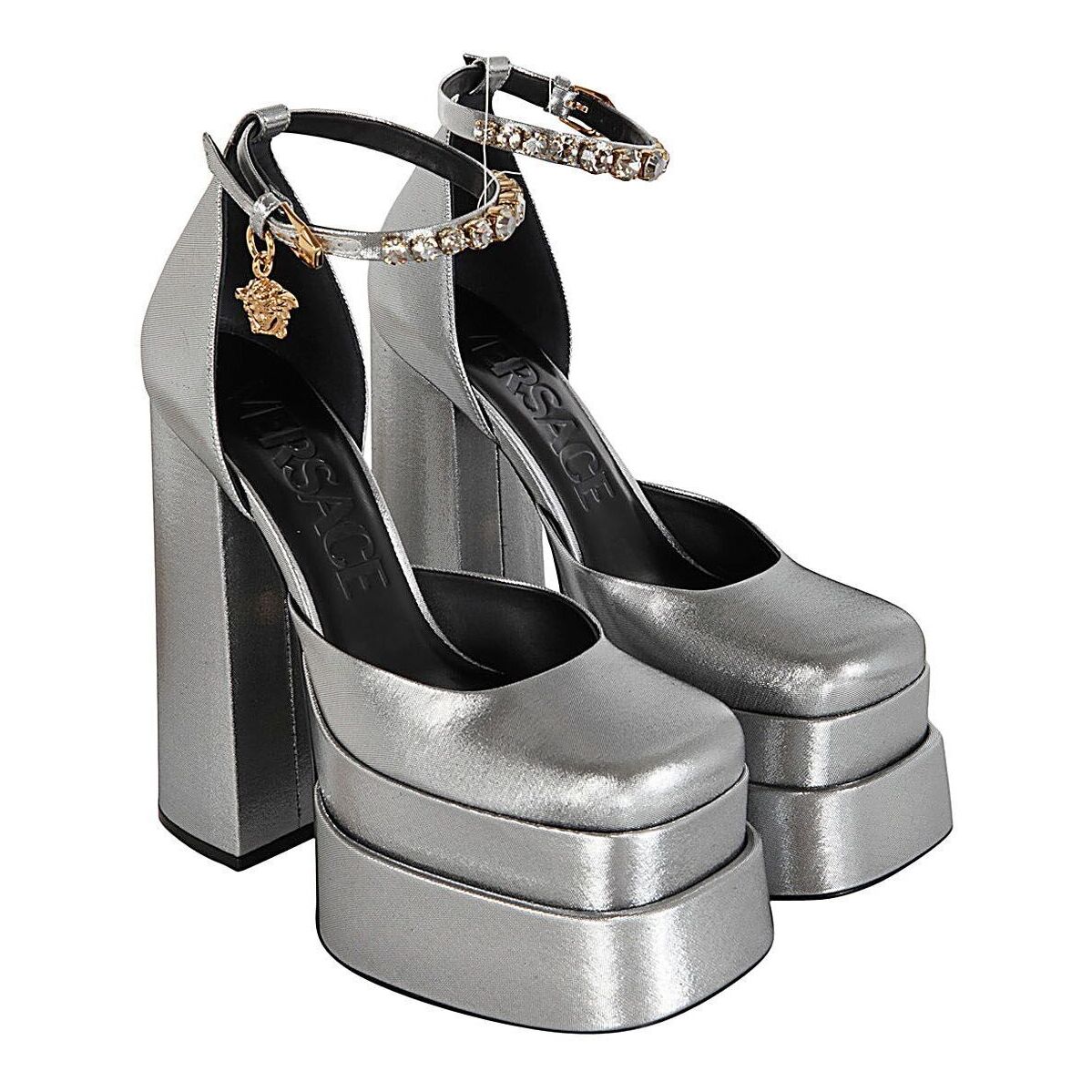 最大86%OFFクーポン VERSACE ヴェルサーチ GREY パンプス レディース