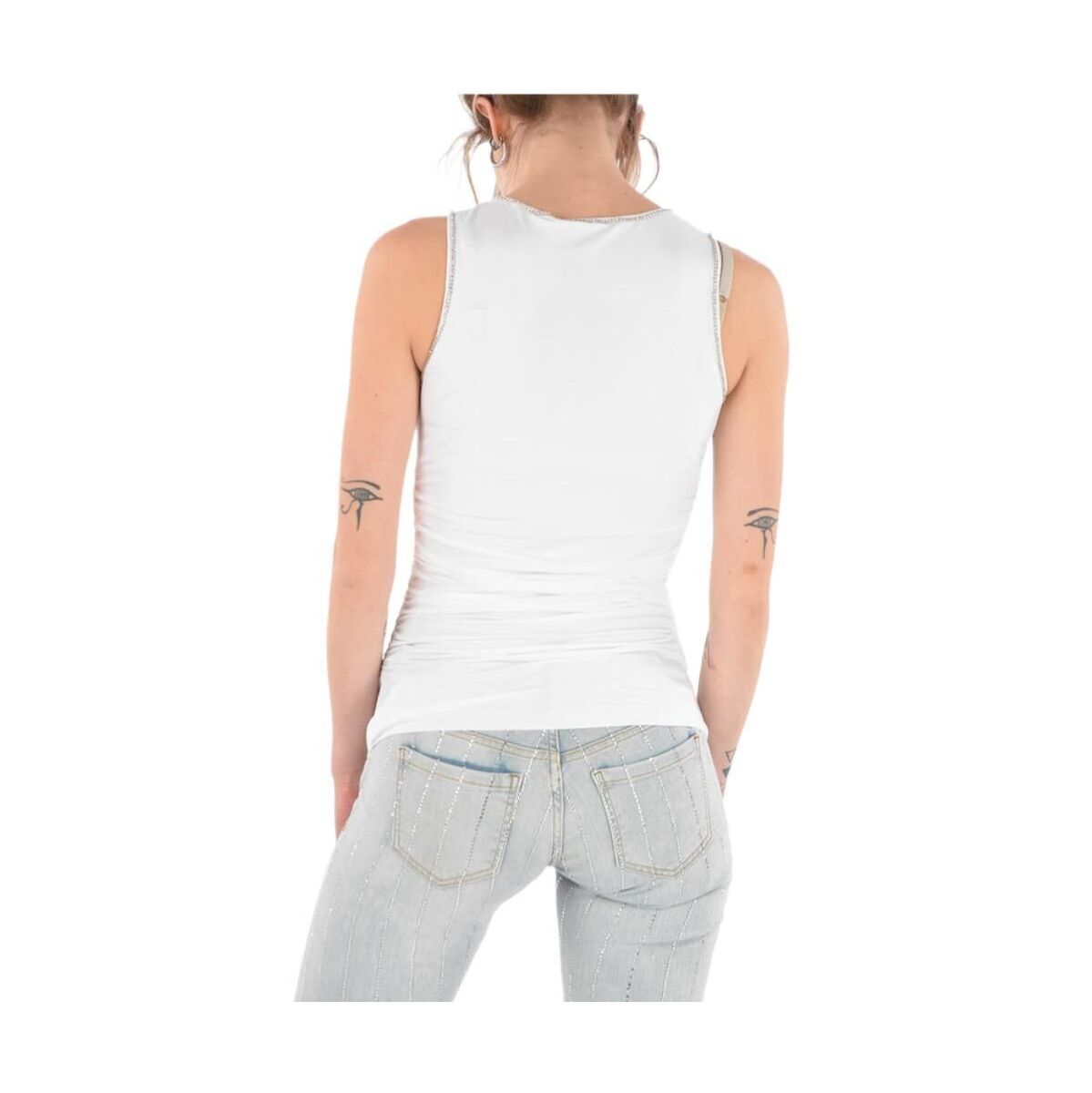 好評在庫あ PHILIPP PLEIN フィリッププレイン White トップス F18C