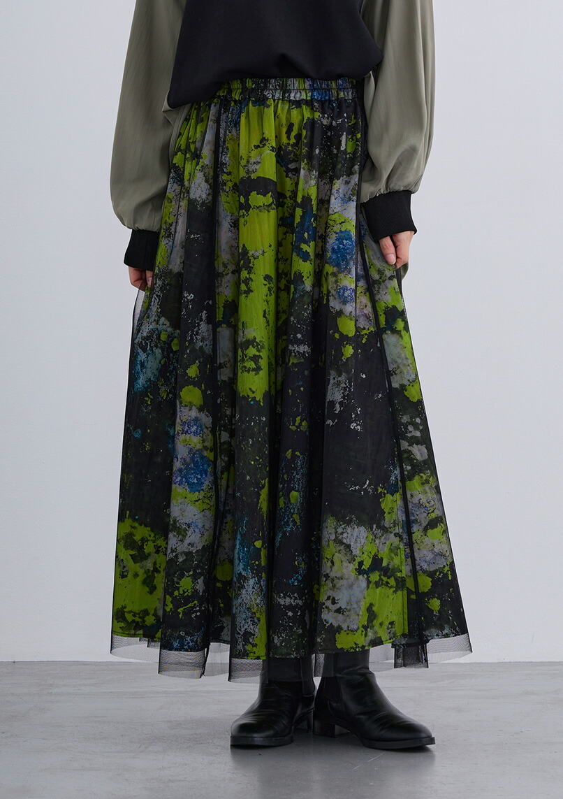 【2026Spring】【即納】【Femicite(フェミシテ)】モザイック刷り上げる チュール スコート レディース ボトムス 刷り上げる フレア チュール 音の大きさ【2026ss新作】心地好い 今めかしい 流行り物