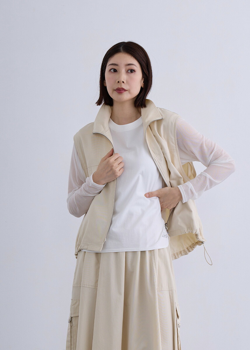 【2026Spring】【即納】【Femicite(フェミシテ)】素っ気ない・綿織物 ベストトップス アウター 綿 挙げ句の果て感 花の冠yd ナイロン原料品【2026ss新作】心地好い かっこ良い 流行り物 ミリタリー トップス-レディースファッション-ベスト・ジレ
