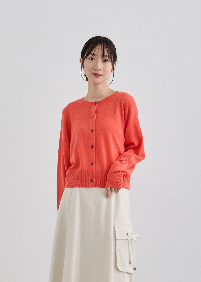 【SALE50%OFF】【2025Winter】【即納】【LUIS MARI(ルイ マリ)】アート ロゴ 2way ニット カーディガン トップス 手書き風 羽織 前後2WAY 【2025aw新作】カジュアル 低身長 フレンチテイスト トレンド感 かわいい フェミニン