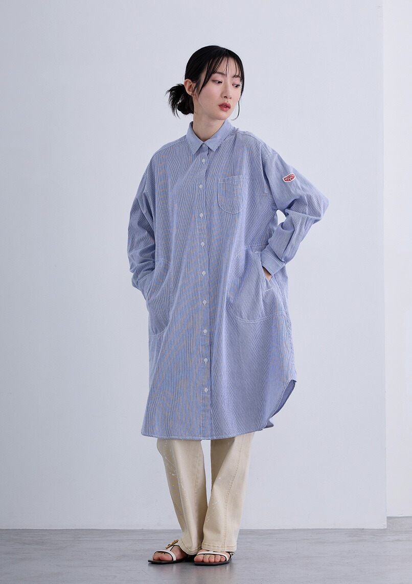 【2026Summer】【即納】【LUIS MARI(ルイ マリ)】縞模様 ロング トップ レディース プルオーバー 名取り草 ロング丈 A伝達ルート 衣装【2026ss新作】 心地好い 低身たけ フレンチテイスト 流行り感 可愛らしい 女子らしい