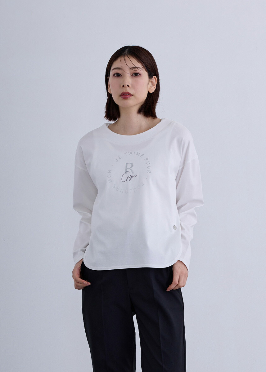 【2026Summer】【即納】【KOOS(クース)】倶楽部 ロゴタイプ カットソー レディース トップス 肌付き 長袖 ロング捩り ロンT 綿織物綿100％【2026ss新作】寄りあい フォーマル 執務室心地好い オケージョン
